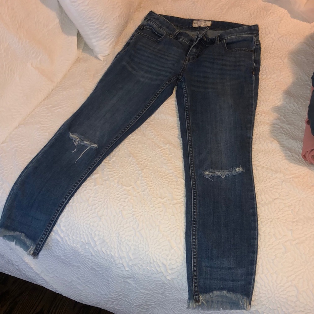 free people low waist ripped jeans